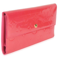 Louis Vuitton Rose Pop Monogram Vernis Sarah Wallet Handbag sv