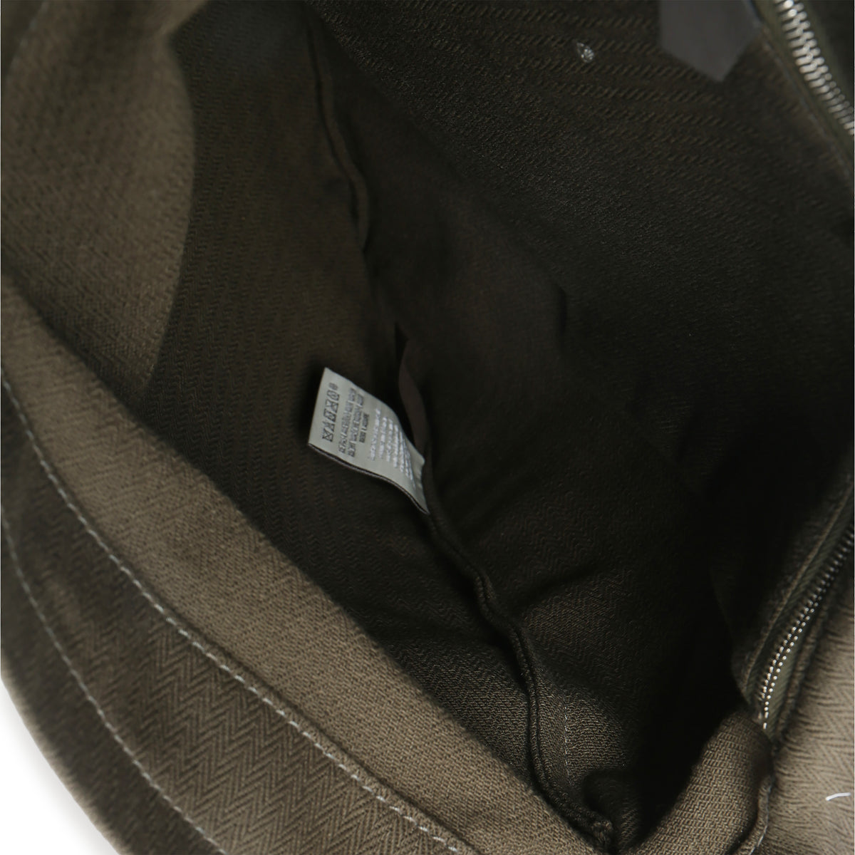 Hermès Kaki Ebene Herringbone Canvas Swift Maline Bag ad1