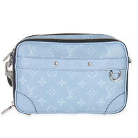 Louis Vuitton Sky Blue Monogram Taigarama Alpha Messenger Handbag fv