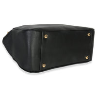 Prada Black Soft Grain Calfskin Medium Tote Handbag clasp