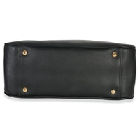 Prada Black Soft Grain Calfskin Medium Tote Handbag stamp