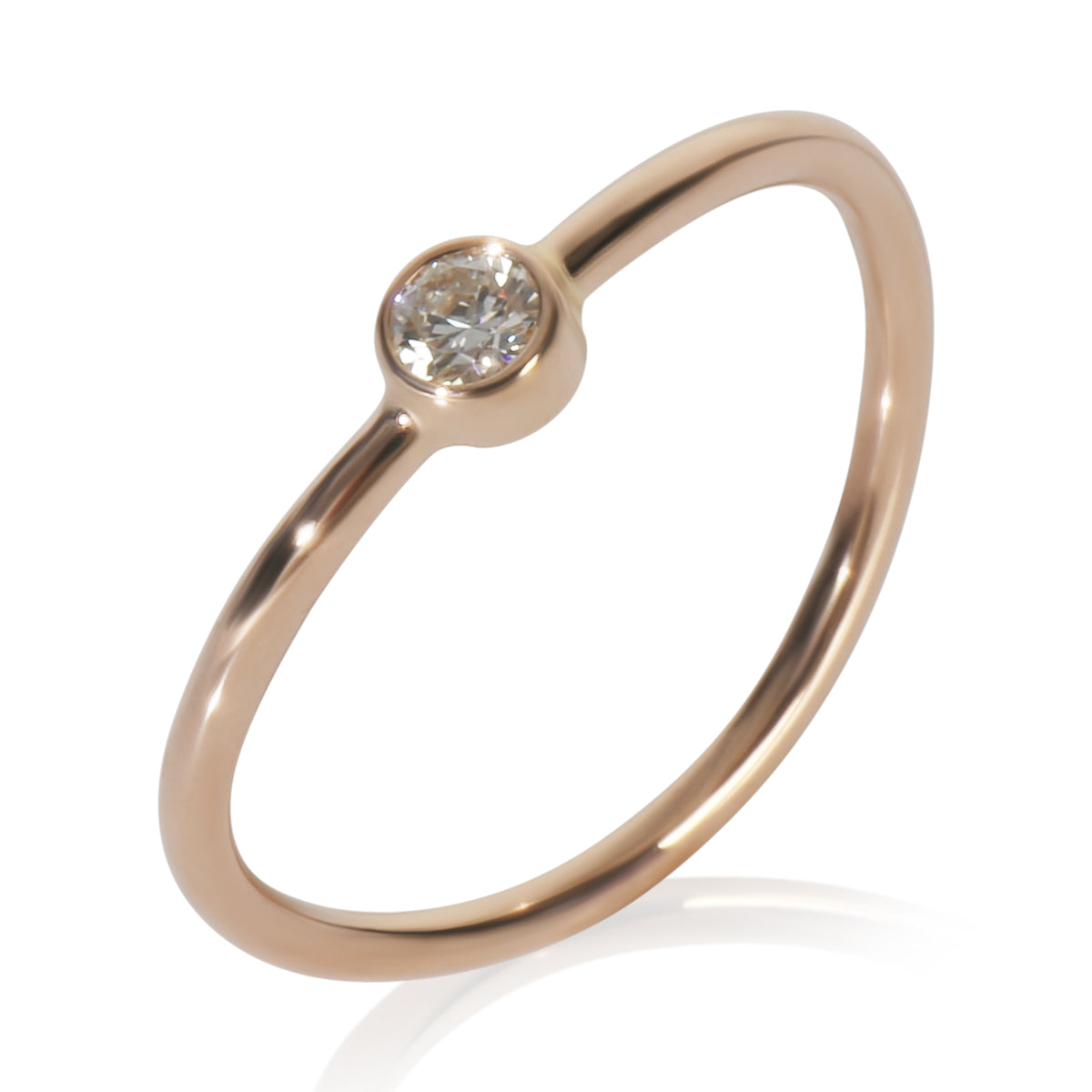 Rose Gold Diamond Elsa Peretti Single Row Wave Ring