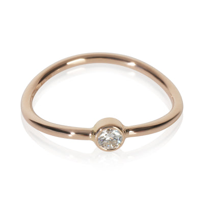 Rose Gold Diamond Elsa Peretti Single Row Wave Ring