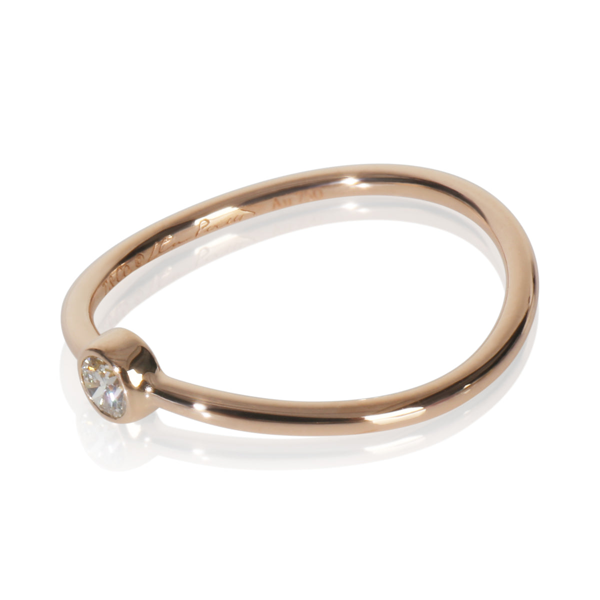 Rose Gold Diamond Elsa Peretti Single Row Wave Ring