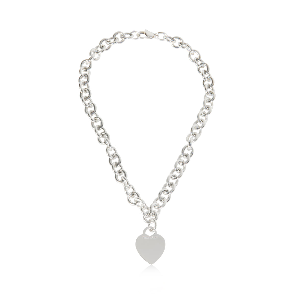 Sterling Silver  Heart Tag Necklace
