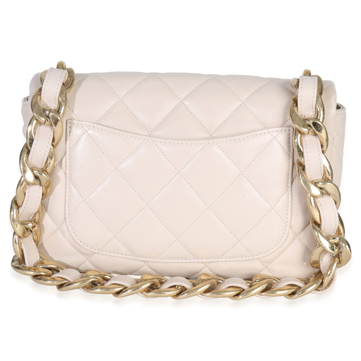 Chanel Beige Quilted Lambskin Large Funky Town Flap Bag Handbag bv