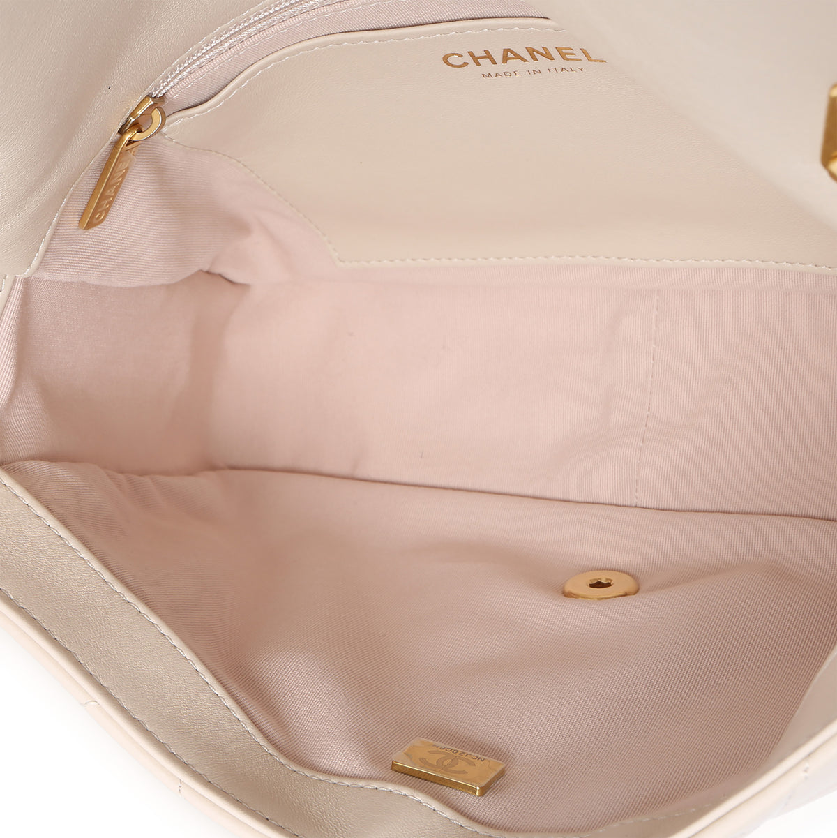 Chanel Beige Quilted Lambskin Large Funky Town Flap Bag Handbag ad1