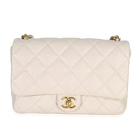 Beige Quilted Lambskin Large Funky Town Flap Bag