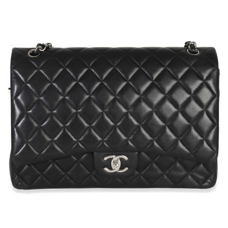 Black Quilted Lambskin Maxi Classic Double Flap Bag