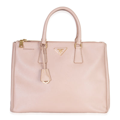 Pink Saffiano Galleria Lux Medium Double Zip Tote