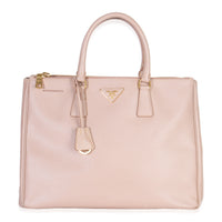 Pink Saffiano Galleria Lux Medium Double Zip Tote