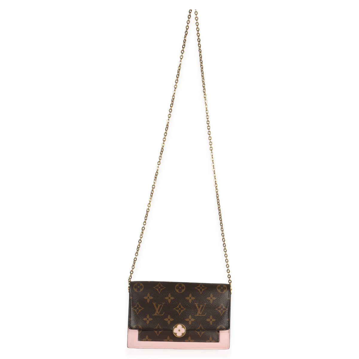 Louis Vuitton Rose Ballerine Monogram Canvas Flore Chain Wallet Handbag av