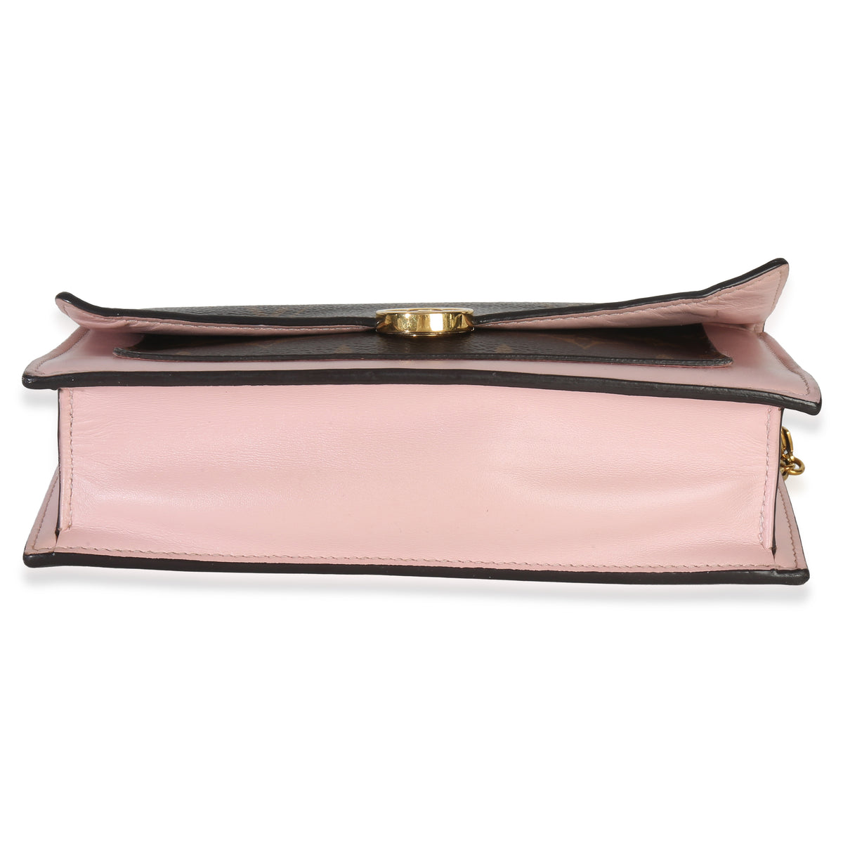 Louis Vuitton Rose Ballerine Monogram Canvas Flore Chain Wallet Handbag stamp