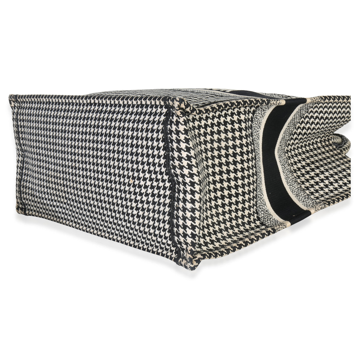 Christian Dior Black White Houndstooth Canvas Large Book Tote Handbag box