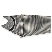 Christian Dior Black White Houndstooth Canvas Large Book Tote Handbag clasp