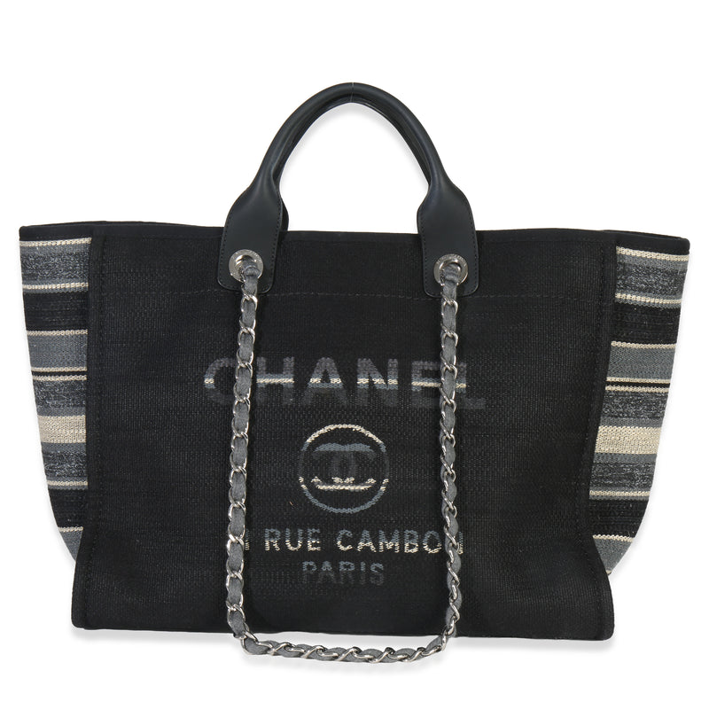 Black Canvas Large Deauville Shopping Tote