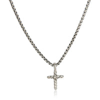 Sterling Silver Diamond Cable Classics Cross Pendant