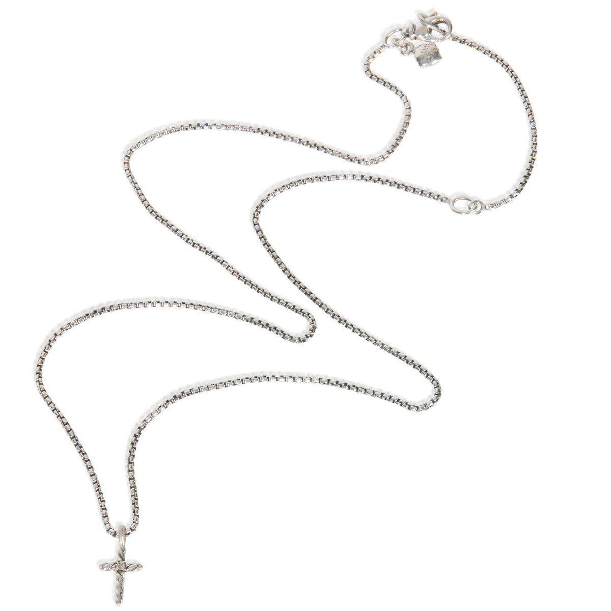 Sterling Silver Diamond Cable Classics Cross Pendant