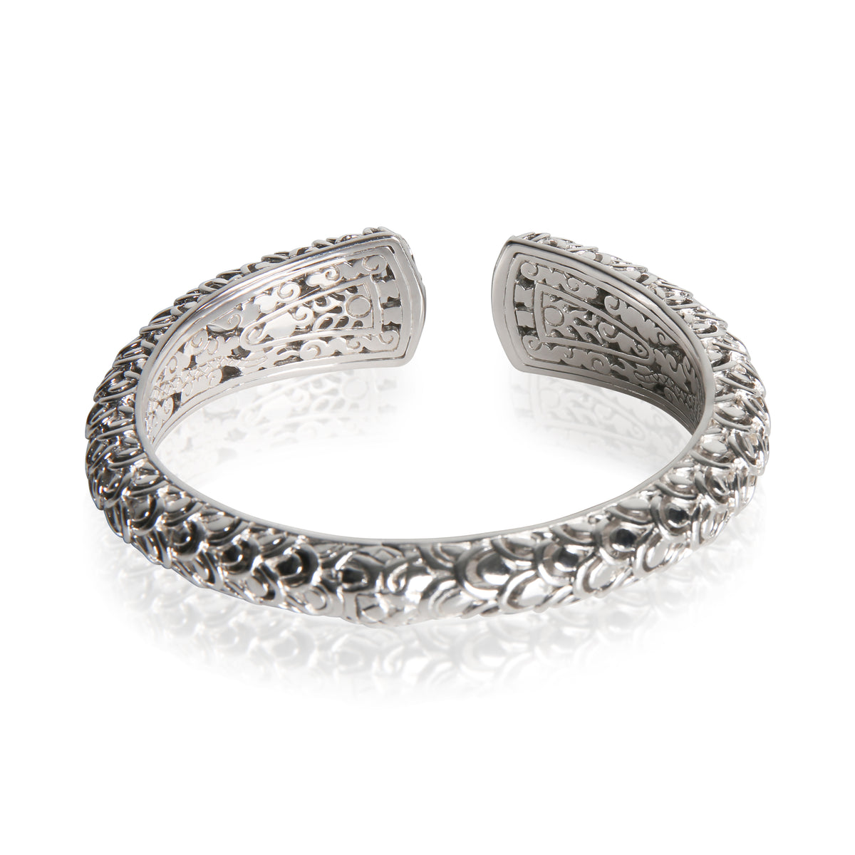 Sterling Silver Diamond Naga Cuff Bracelet