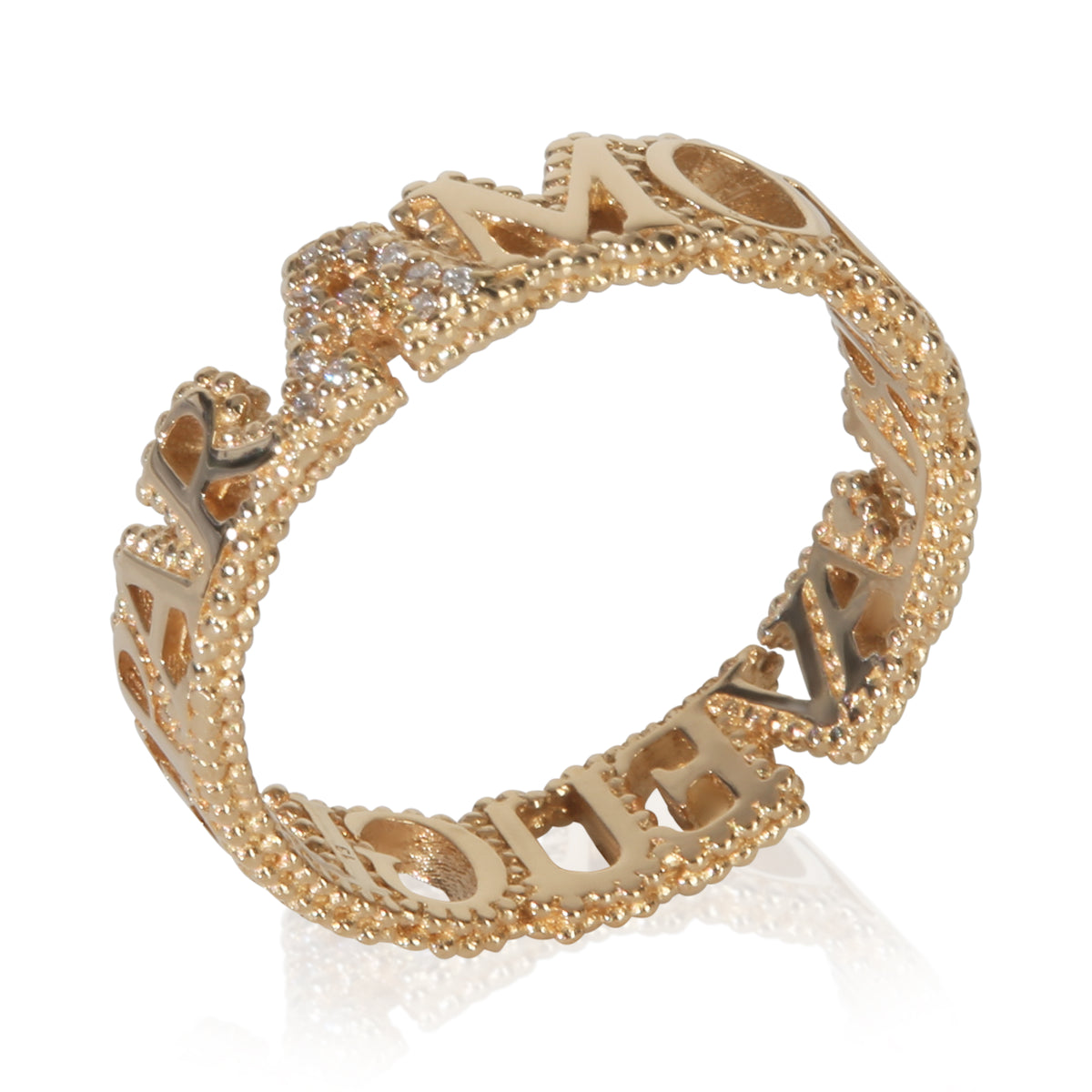 Yellow Gold Diamond LAveugle Par Amour Ring
