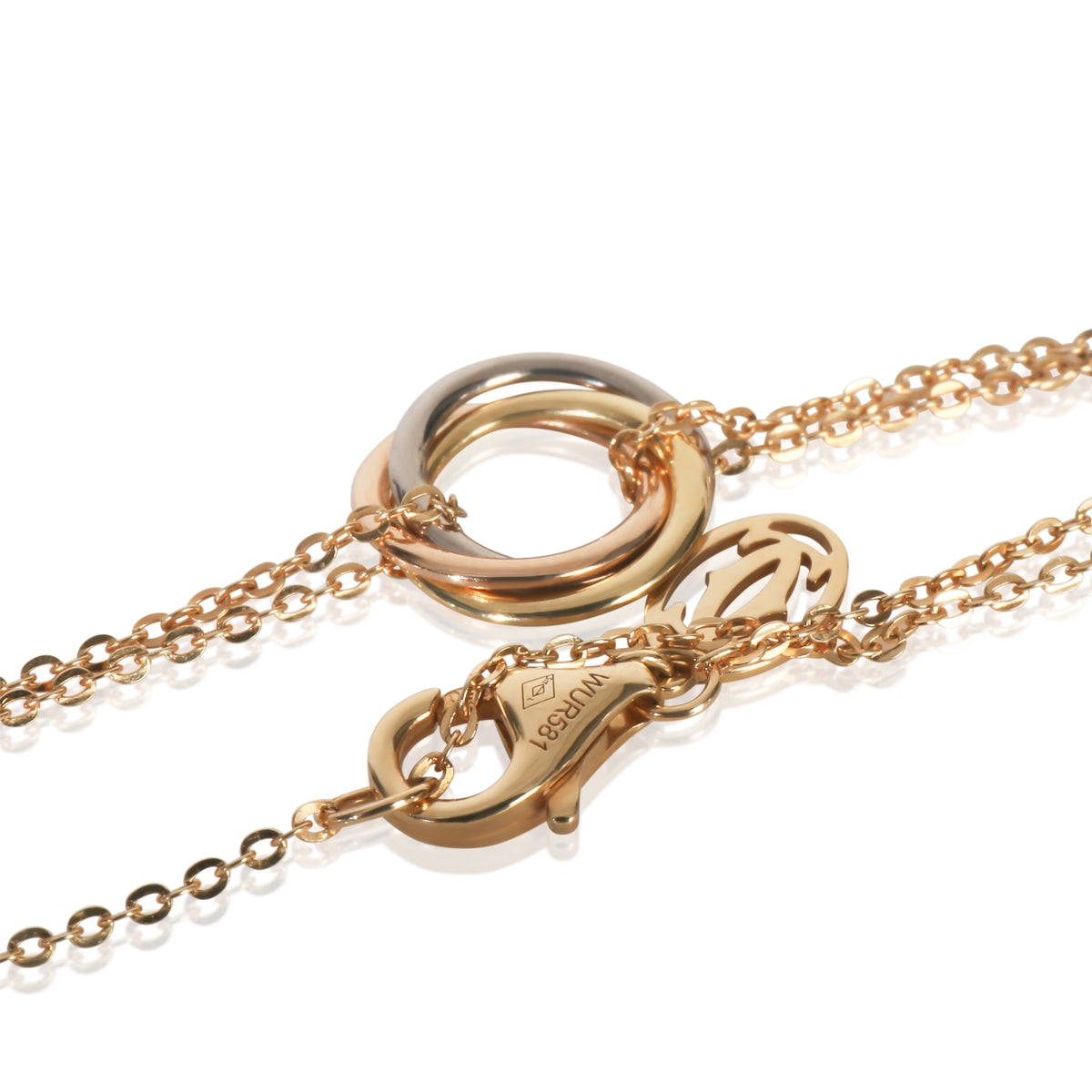 3-Tone Gold  Trinity On Chain Bracelet