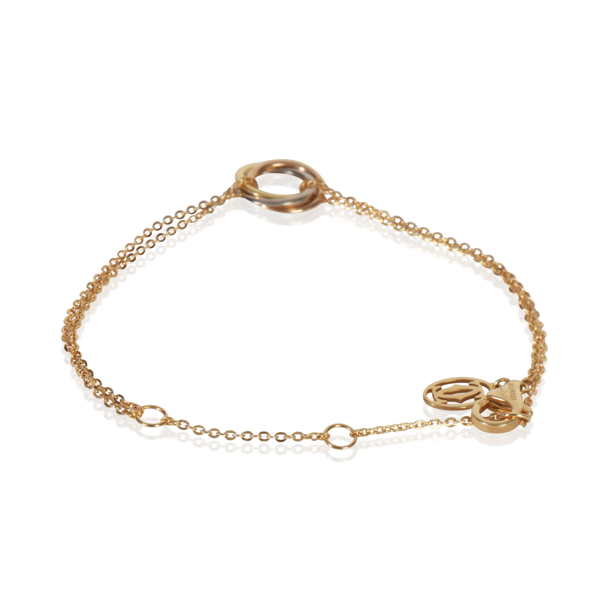 3-Tone Gold  Trinity On Chain Bracelet