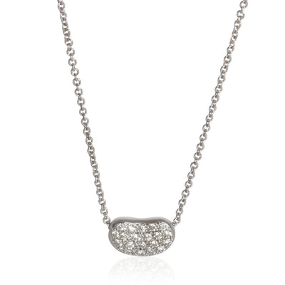 Tiffany & Co. Platinum Diamond Elsa Peretti Bean Pendant fv