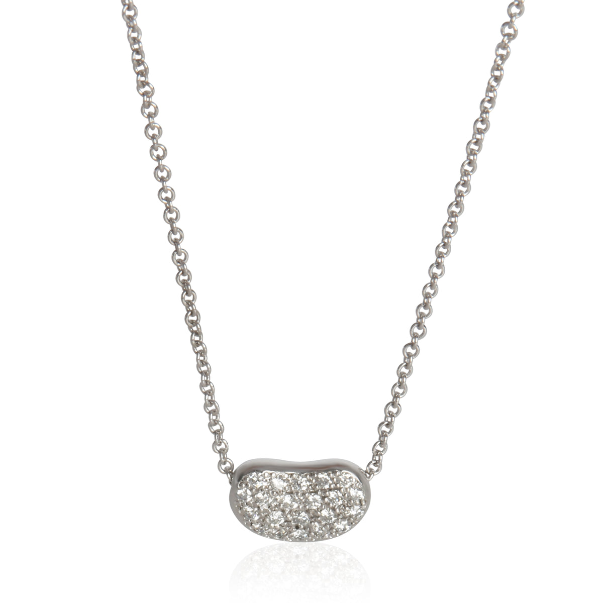 Tiffany & Co. Platinum Diamond Elsa Peretti Bean Pendant fv