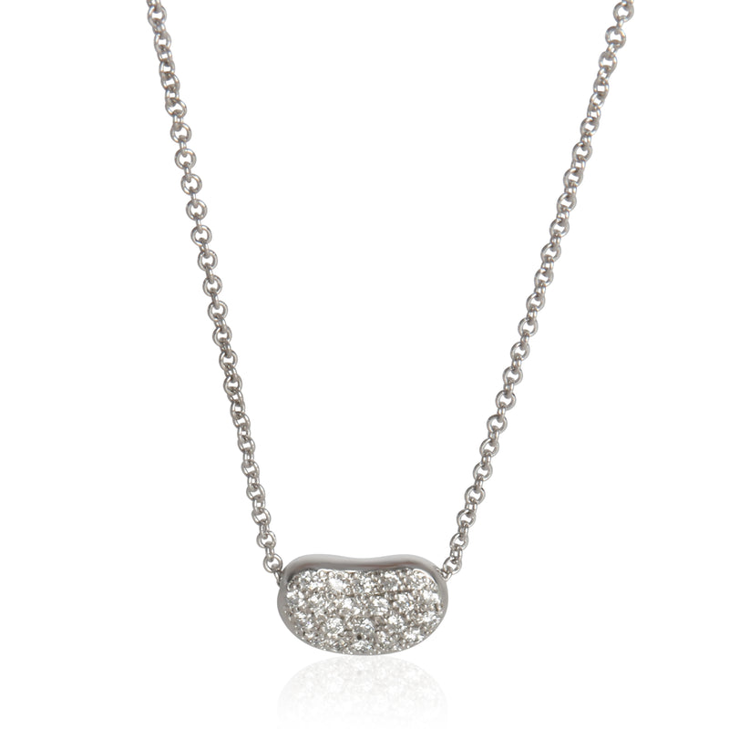 Tiffany & Co. Platinum Diamond Elsa Peretti Bean Pendant fv