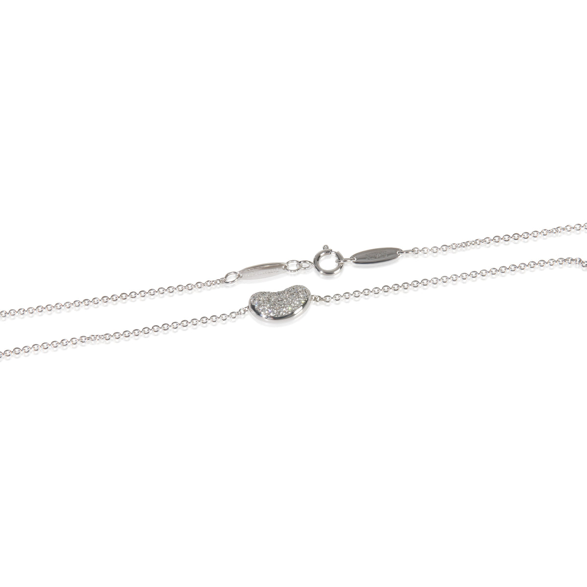Tiffany & Co. Platinum Diamond Elsa Peretti Bean Pendant sv