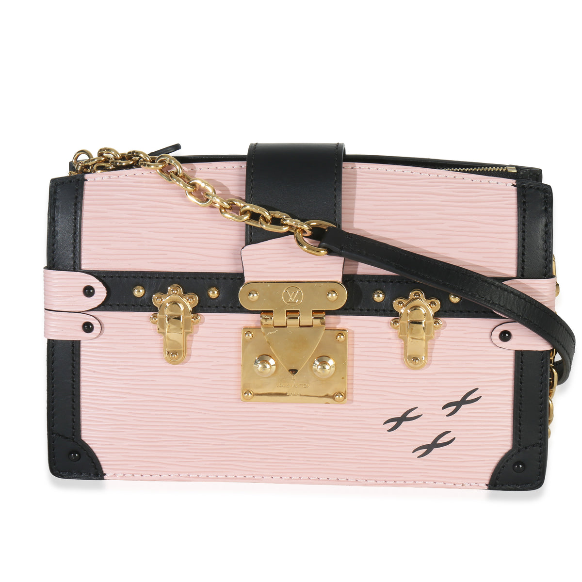 Louis Vuitton Rose Ballerine Epi Trunk Clutch Handbag Handbag fv