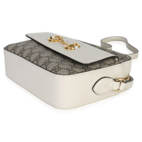 Gucci White GG Supreme Canvas Small 1955 Horsebit Shoulder Bag Handbag box