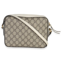 Gucci White GG Supreme Canvas Small 1955 Horsebit Shoulder Bag Handbag bv