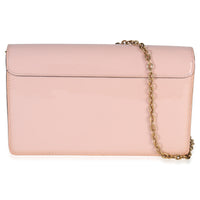 Louis Vuitton Rose Ballerine Monogram Vernis Cherrywood Chain Wallet Handbag bv
