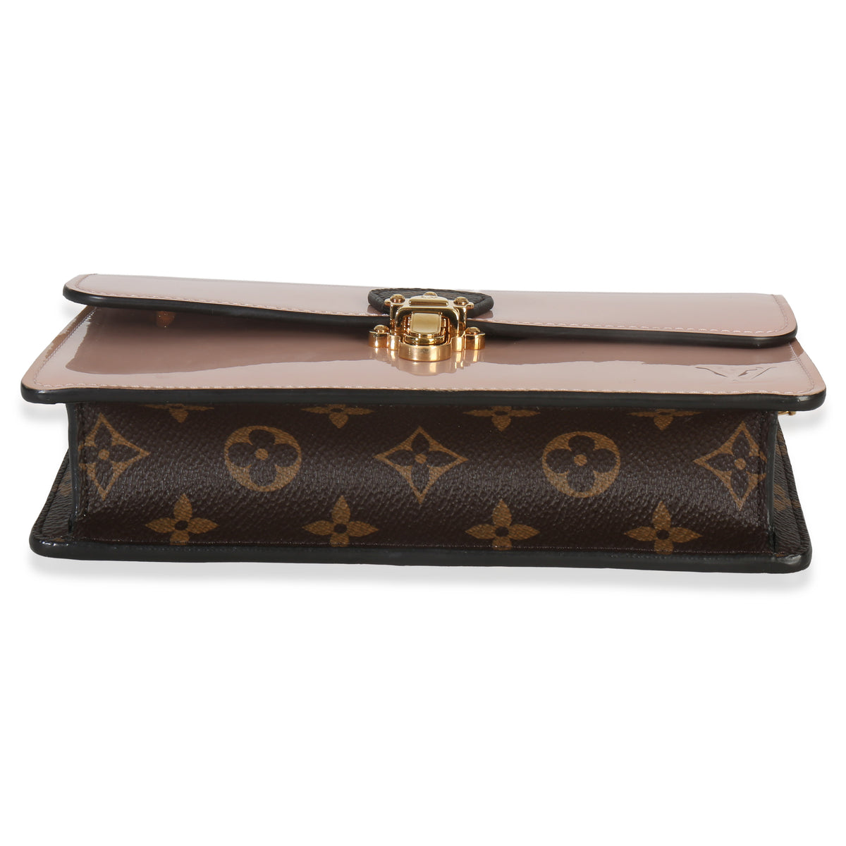Louis Vuitton Rose Ballerine Monogram Vernis Cherrywood Chain Wallet Handbag stamp