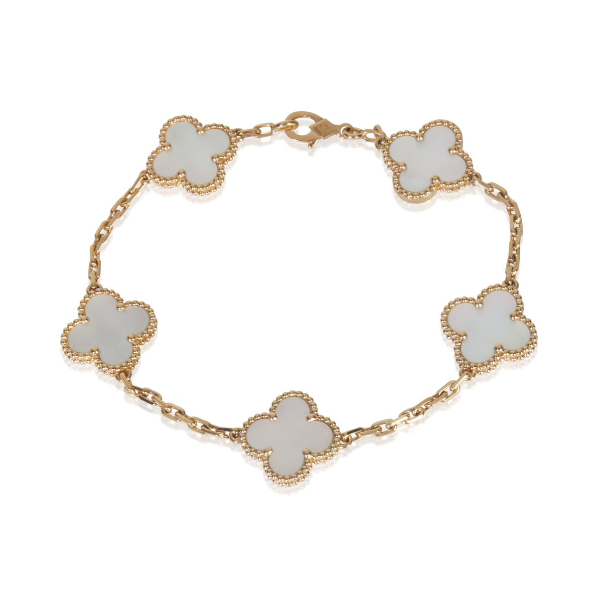 Yellow Gold Mother Of Pearl Vintage Alhambra Bracelet