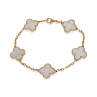 Yellow Gold Mother Of Pearl Vintage Alhambra Bracelet
