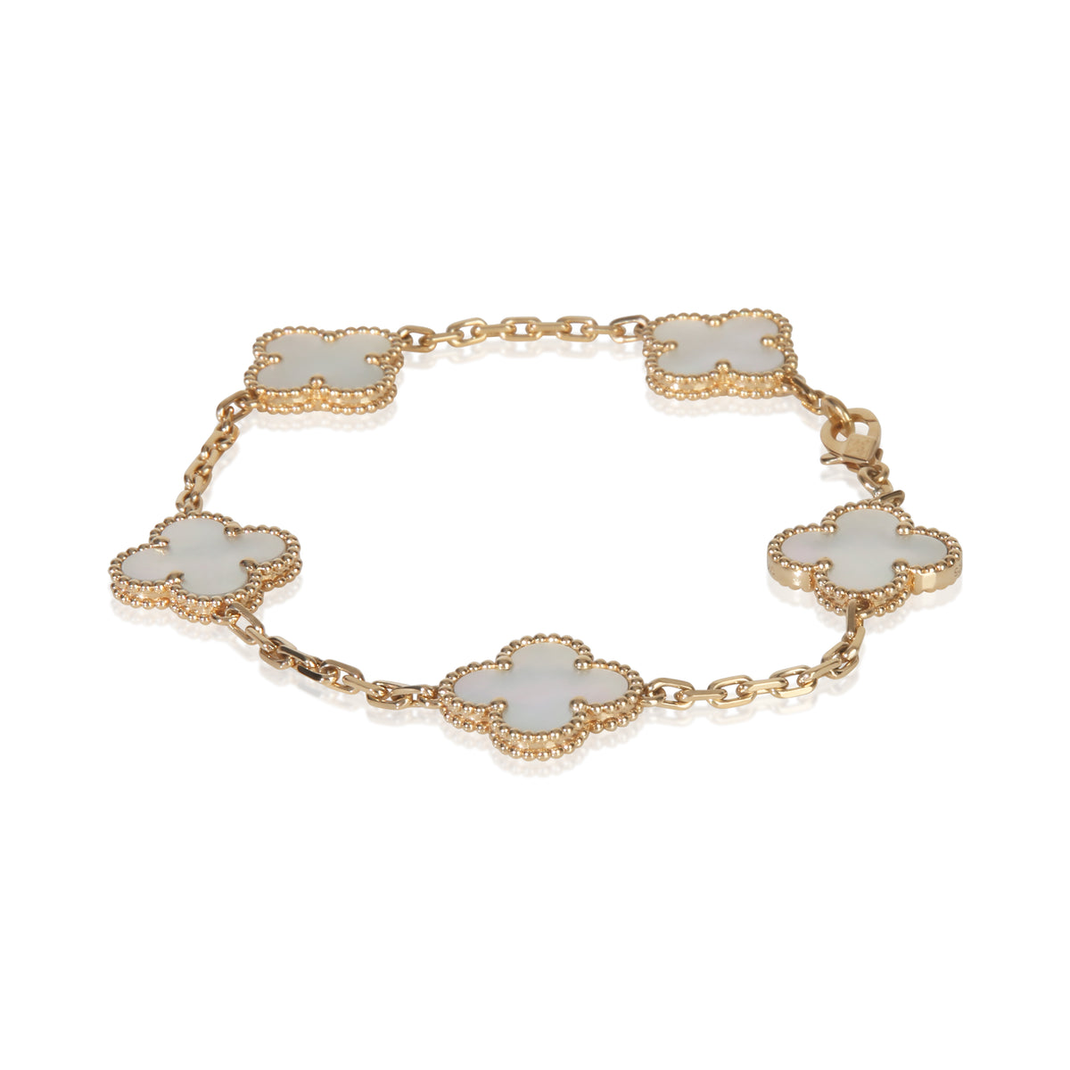 Yellow Gold Mother Of Pearl Vintage Alhambra Bracelet
