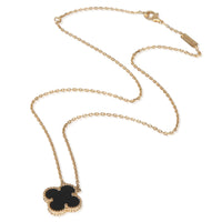 Yellow Gold Onyx Vintage Alhambra Pendant