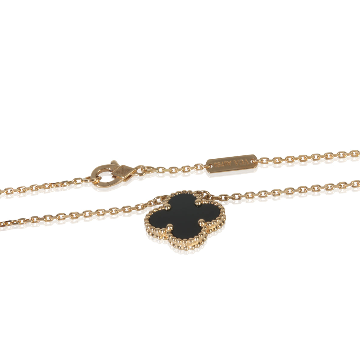 Yellow Gold Onyx Vintage Alhambra Pendant