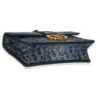 Christian Dior Blue Denim Oblique 30 Montaigne East West Chain Bag Handbag av