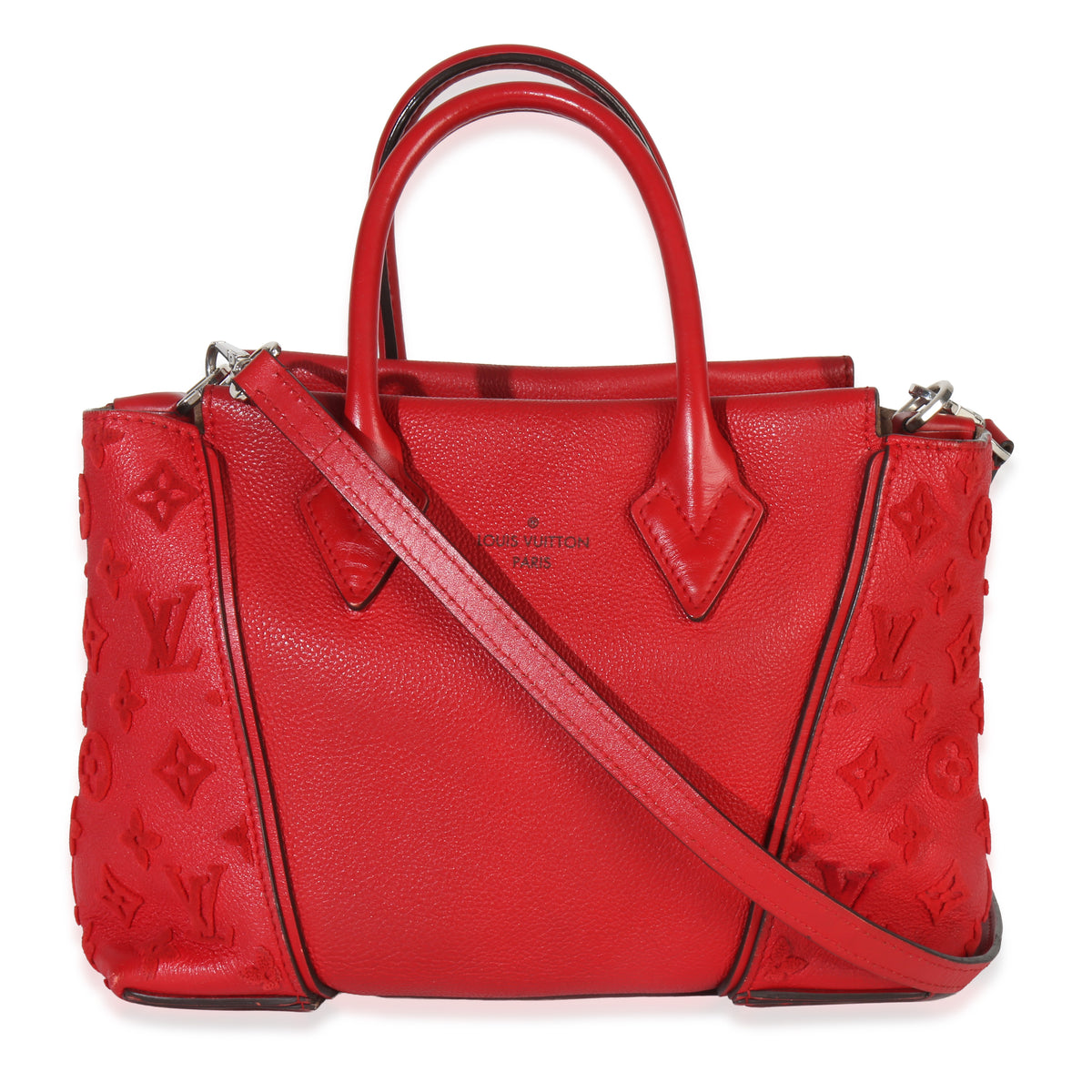 Louis Vuitton Framboise Calfskin Monogram Tote W BB Handbag fv