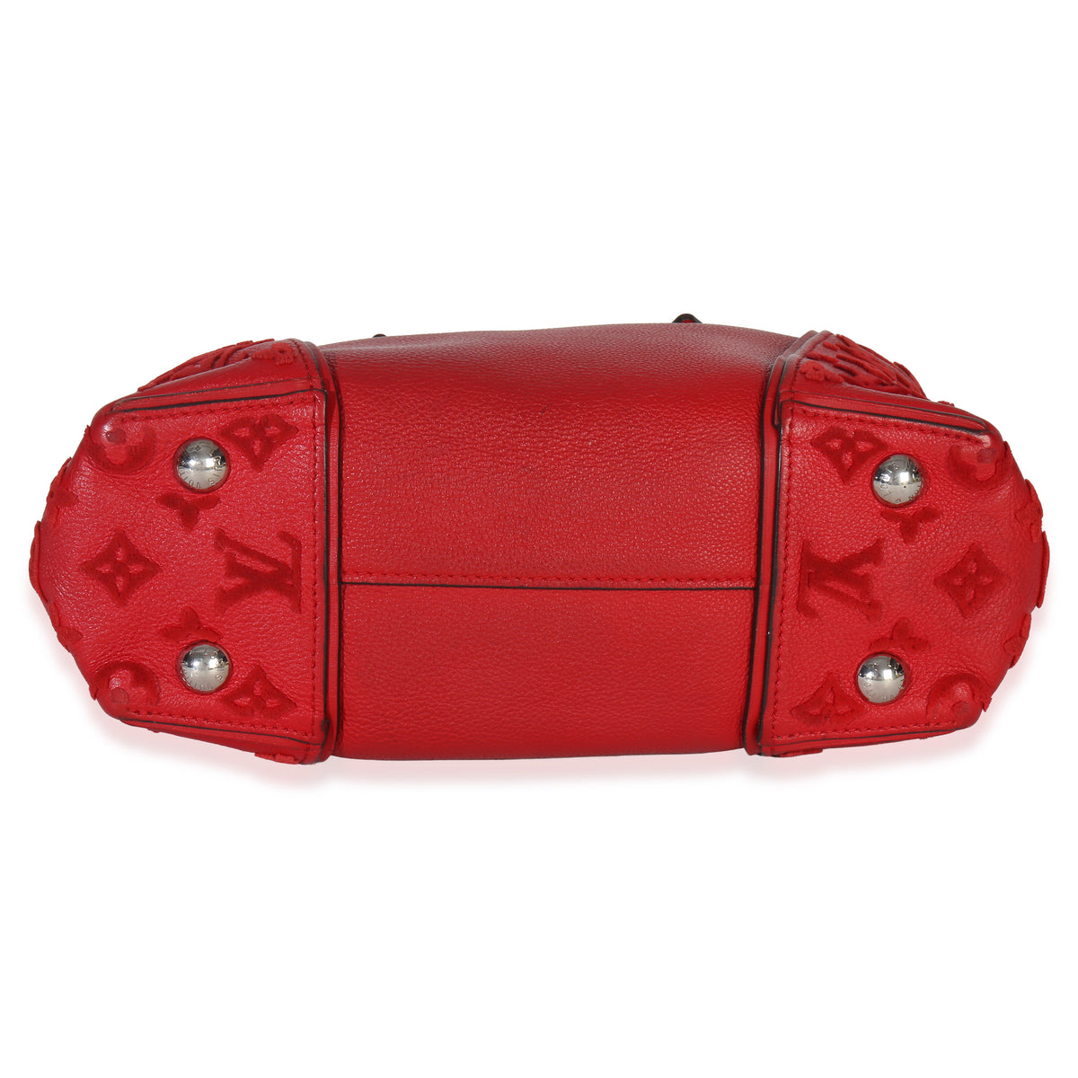 Louis Vuitton Framboise Calfskin Monogram Tote W BB Handbag stamp