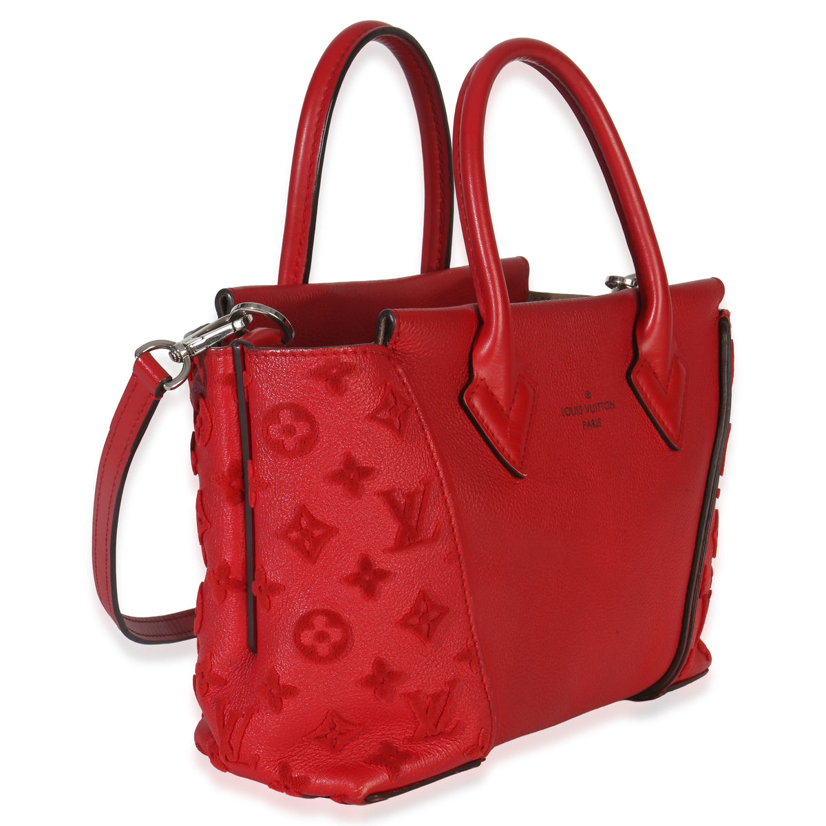 Louis Vuitton Framboise Calfskin Monogram Tote W BB Handbag sv