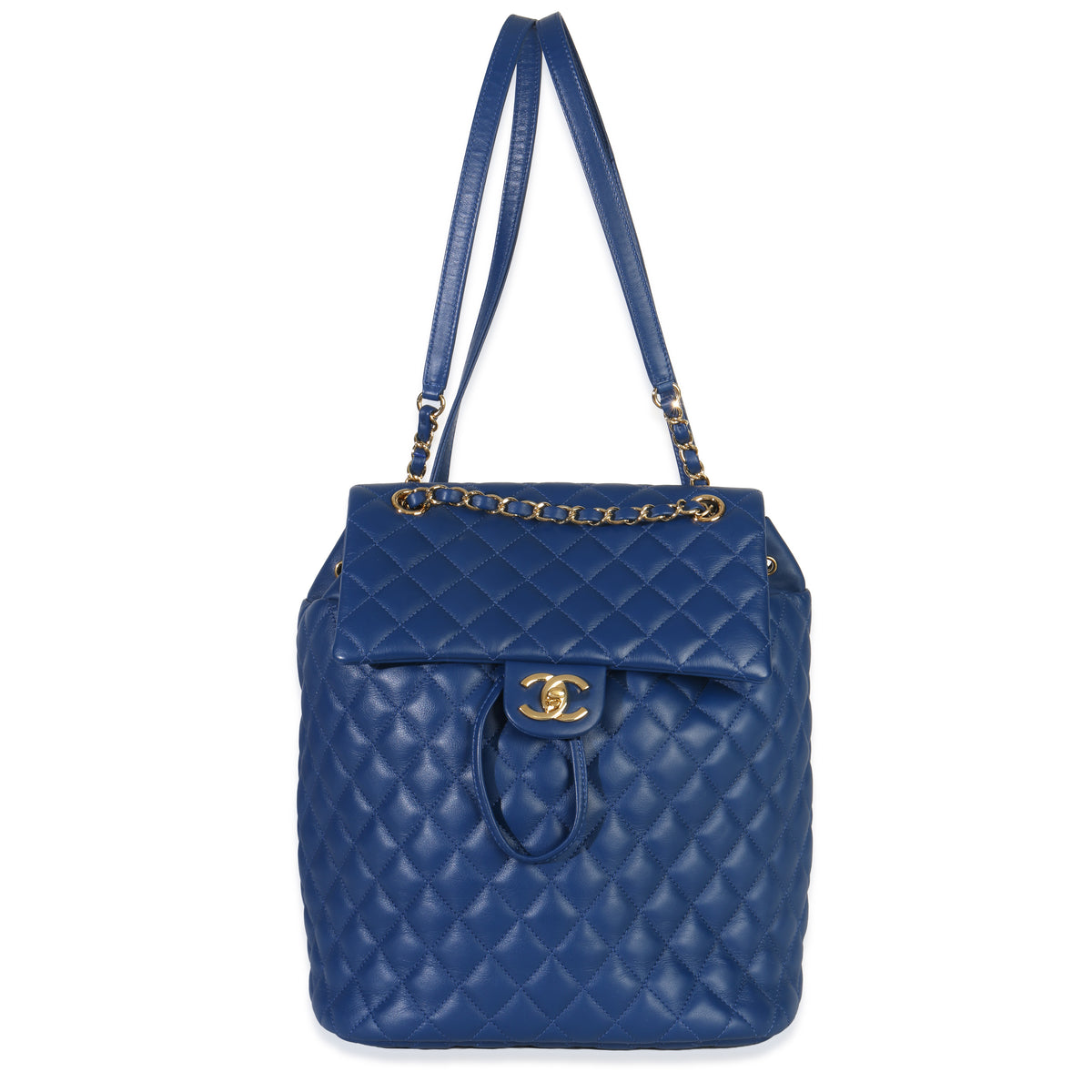 Blue Quilted Lambskin Large Urban Spirit Backpack
