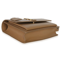Saint Laurent Natural Tan Smooth Calfskin Medium Monogram Sunset Satchel Handbag clasp