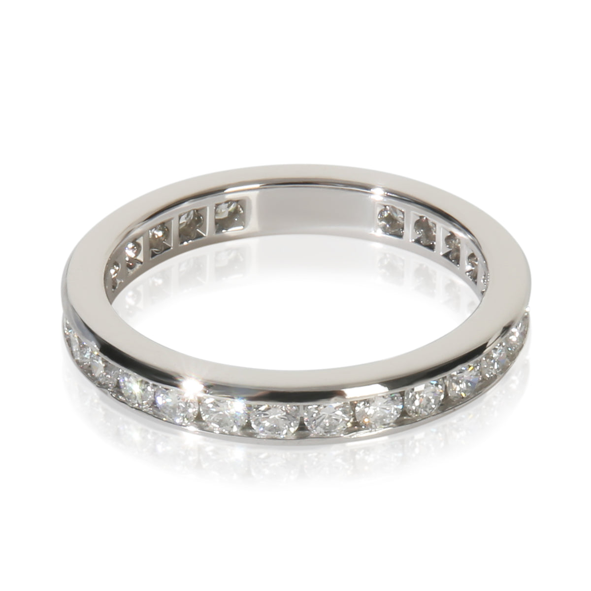 Tiffany & Co. Platinum Diamond Channel Set Eternity Band bv
