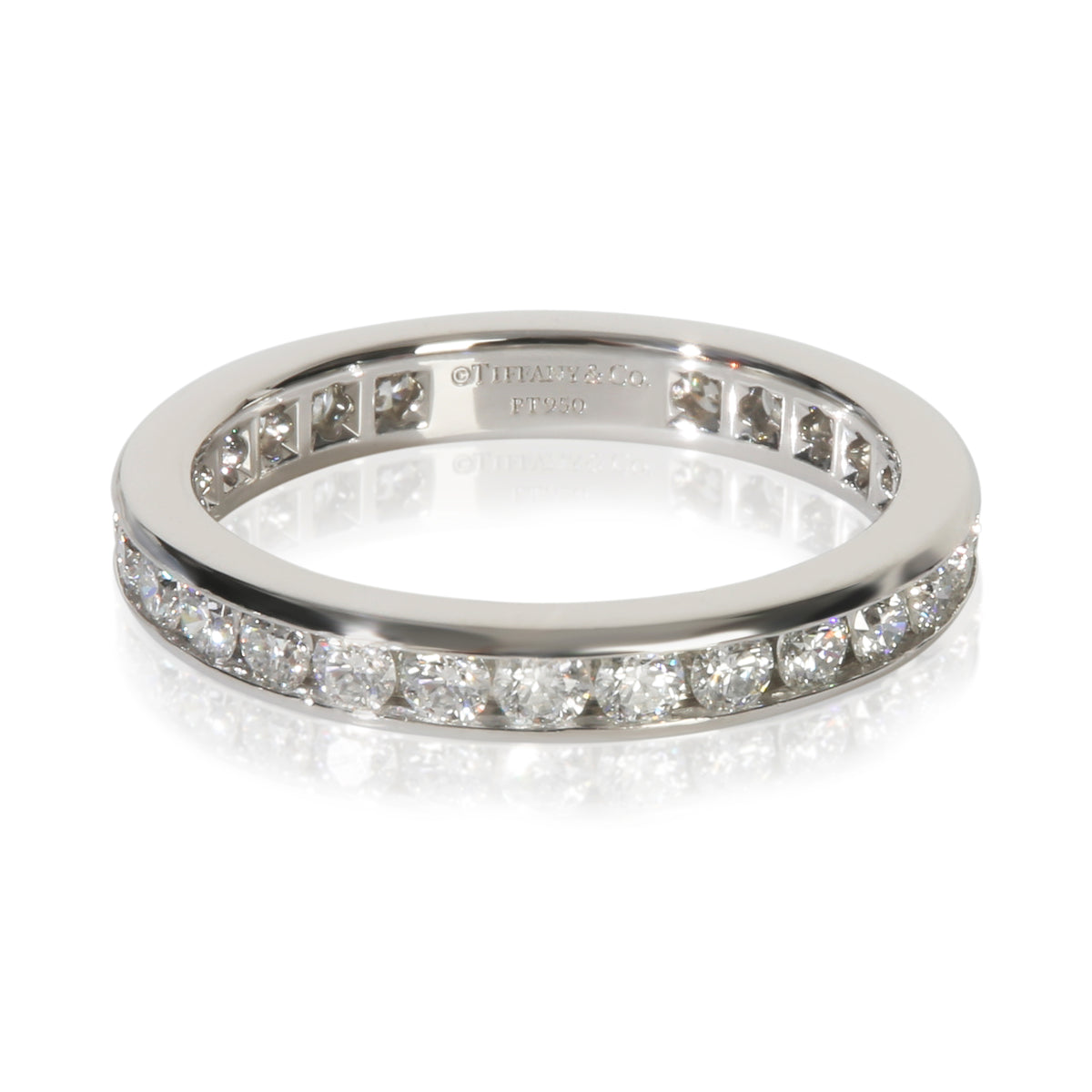 Tiffany & Co. Platinum Diamond Channel Set Eternity Band fv