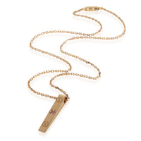 Rose Gold Sapphire Love Bar Pendant