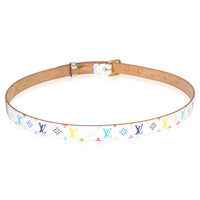 Louis Vuitton White Multicolore Monogram 30mm Belt 80/32 bv